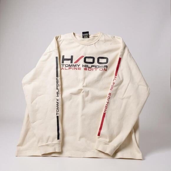 Tommy Hilfiger Alpine Vintage 90s Gear T Shirt Adult XXL White Long Sleeve Mens - Picture 3 of 11